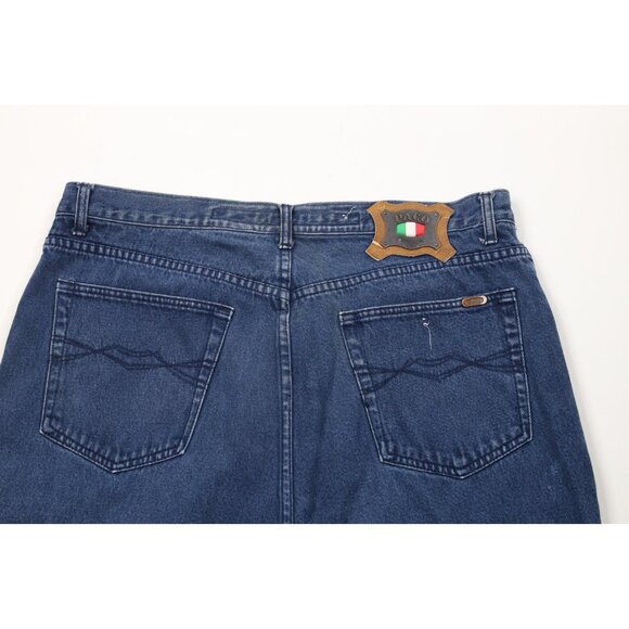 Vintage 90s Streetwear Mens 38 Faded Baggy Fit Hip Hop Denim Jean Shorts Blue - Picture 11 of 15